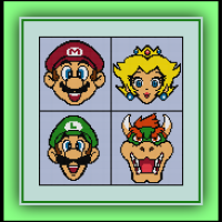 Free Mario Bros. Cross Stitch Pattern Mario, Luigi, Princess Peach, and Bowser