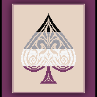 Free Asexual Flag Cross Stitch Pattern Ace of Spades