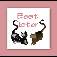 Free Sister Cats Cross Stitch Pattern Memories of My First Commission